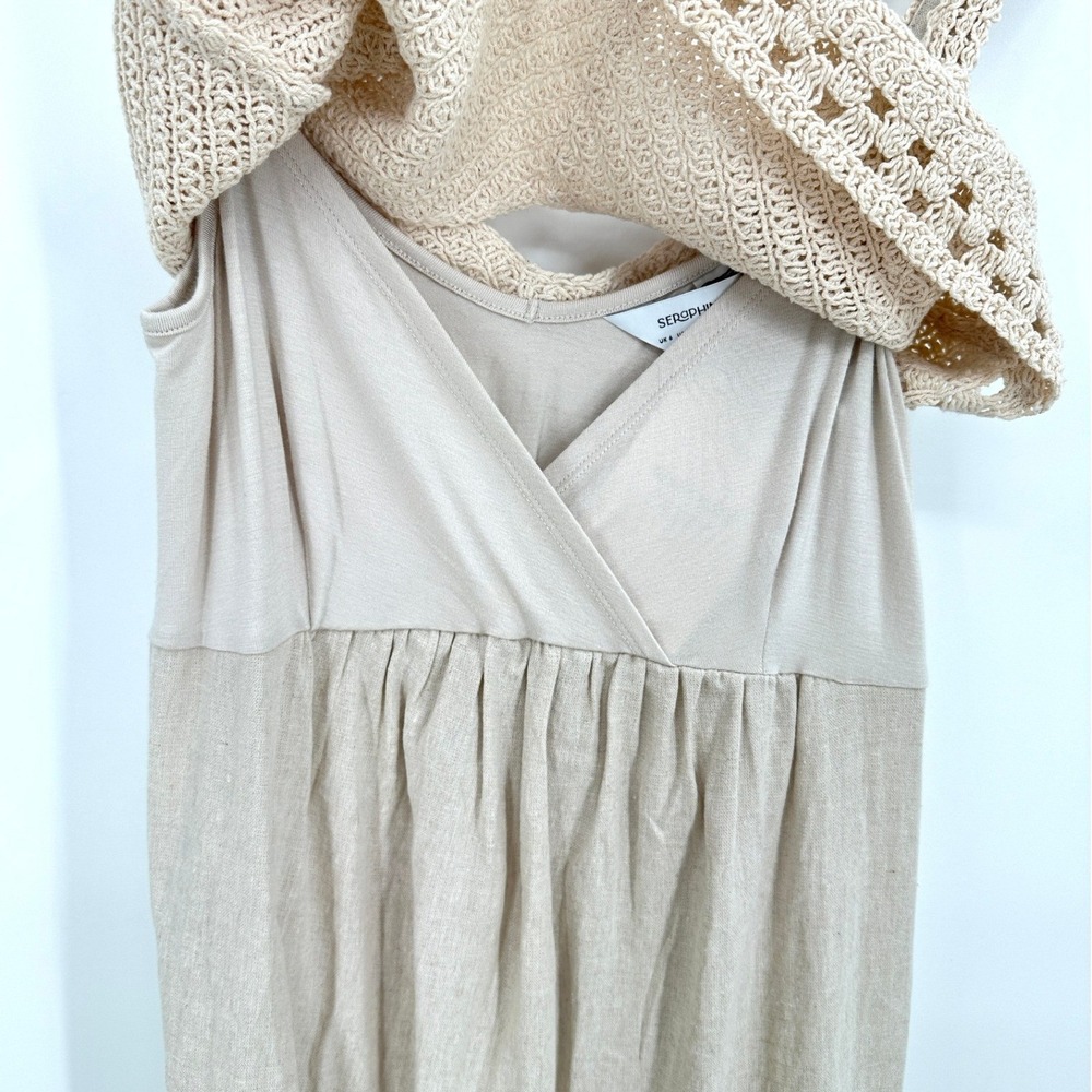 Seraphine Woven Dress with Crochet Ecru Beige US 2 Maternity Nursing NWT - Picture 6 of 10